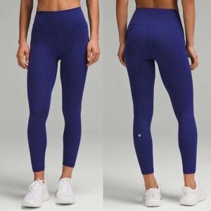 Lululemon 25" Wunder Train High Rise Tight Leggings w/ Pockets Larkspur Blue EUC